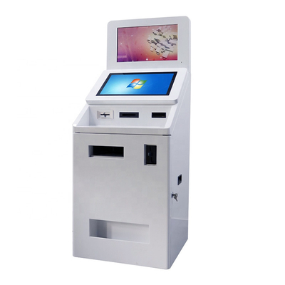 Ukuran Layar Ganda Pembaca Kartu QR Pemindai Uang Tunai dan Pengeluaran Koin Mesin Kios ATM Pembayaran Layanan Mandiri