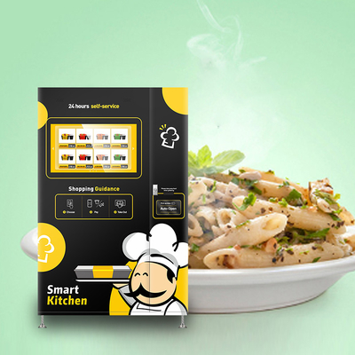 160pcs Kapasitas Gerobak Mesin Penjual Makanan Dengan Microwave 3000W kios mesin penjual otomatis