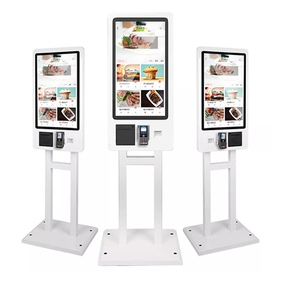 Sistem Pos Layar Sentuh 32 Inch Kios Bayar Sendiri Untuk Restoran Cepat Saji