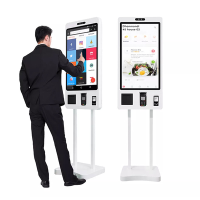 21.5 Inch POS Self Checkout Machine Kios Pemesanan Pembayaran Layanan Mandiri Untuk KFC