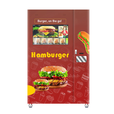 Kios Mesin Penjual Otomatis Layar Sentuh 24 Jam 32 &quot;Untuk Makanan Panas Hamburger