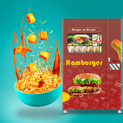Kios Mesin Penjual Otomatis Layar Sentuh 24 Jam 32 &quot;Untuk Makanan Panas Hamburger
