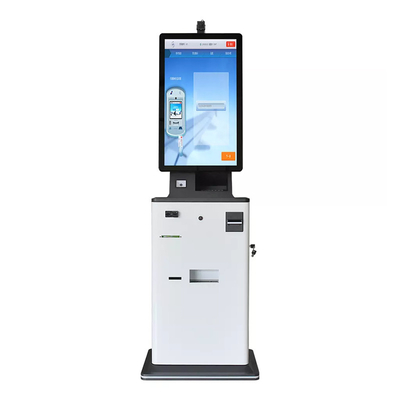 32 Inch Self Cash Accepting Kiosk Untuk Biaya Kuliah Mesin Pembaca Kartu ID Kartu SIM