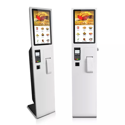 Layar Sentuh 22 Inch Pemesanan Sendiri Kios Pembayaran Tanpa Uang Tunai Untuk Restoran