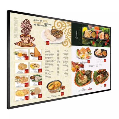 43 Inch Wall Mounted Digital Signage Menu Board LCD Display Advertising Screen