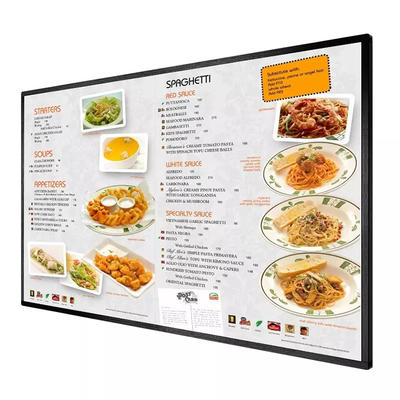 43 Inch Wall Mounted Digital Signage Menu Board LCD Display Advertising Screen