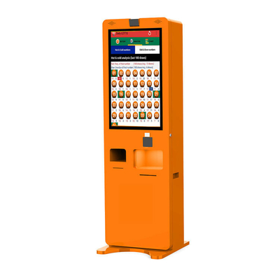sentuh kios pemesanan mandiri dengan mesin tiket untuk restoran