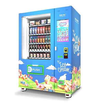 Mesin Penjual Es Krim Makanan Beku Pembayaran Sendiri Mesin Conveyor