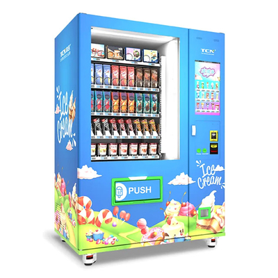 Mesin Penjual Es Krim Makanan Beku Pembayaran Sendiri Mesin Conveyor