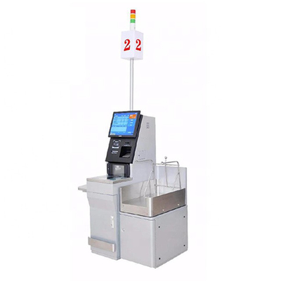Layar Sentuh Sistem Pos Layanan Mandiri RFID Mesin Layanan Mandiri Di Supermarket