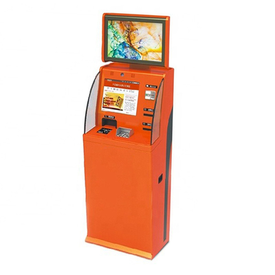 Kios Dispenser Tiket Mesin Penjual Kartu Sim Layar Ganda Dengan Penerima Koin