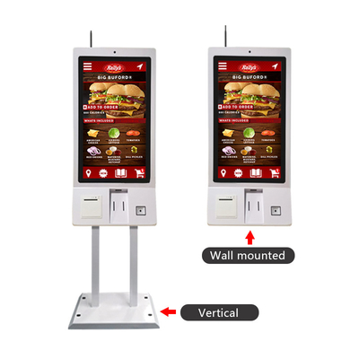 Restoran Cepat Saji 32 Inch Semua Dalam Satu Sentuhan Kios Pemesanan Pembayaran Layanan Mandiri