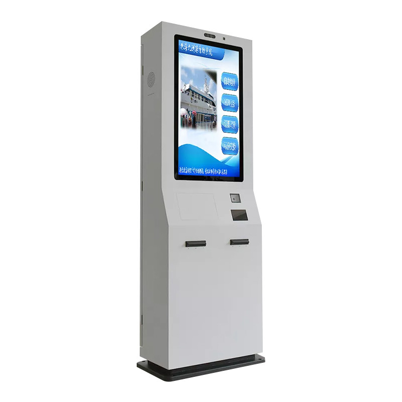 Antrian Ticketing Receipt Printer Mesin Dispenser Kartu Kios Pembayaran Mandiri Layar Sentuh 32 Inch