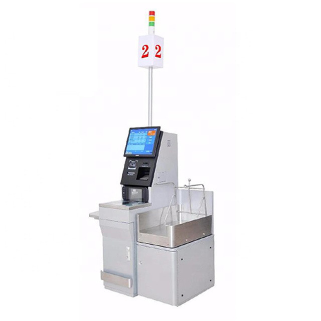 Layar Sentuh Sistem Pos Layanan Mandiri RFID Mesin Layanan Mandiri Di Supermarket